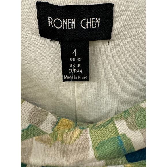 Ronen Chen Blue Mosaic Shelly Dress NWT Size 4(US 14) - Picture 3 of 8